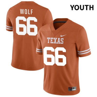 Texas Longhorns Youth #66 Chad Wolf Authentic Orange NIL 2022 College Football Jersey RDZ24P7B